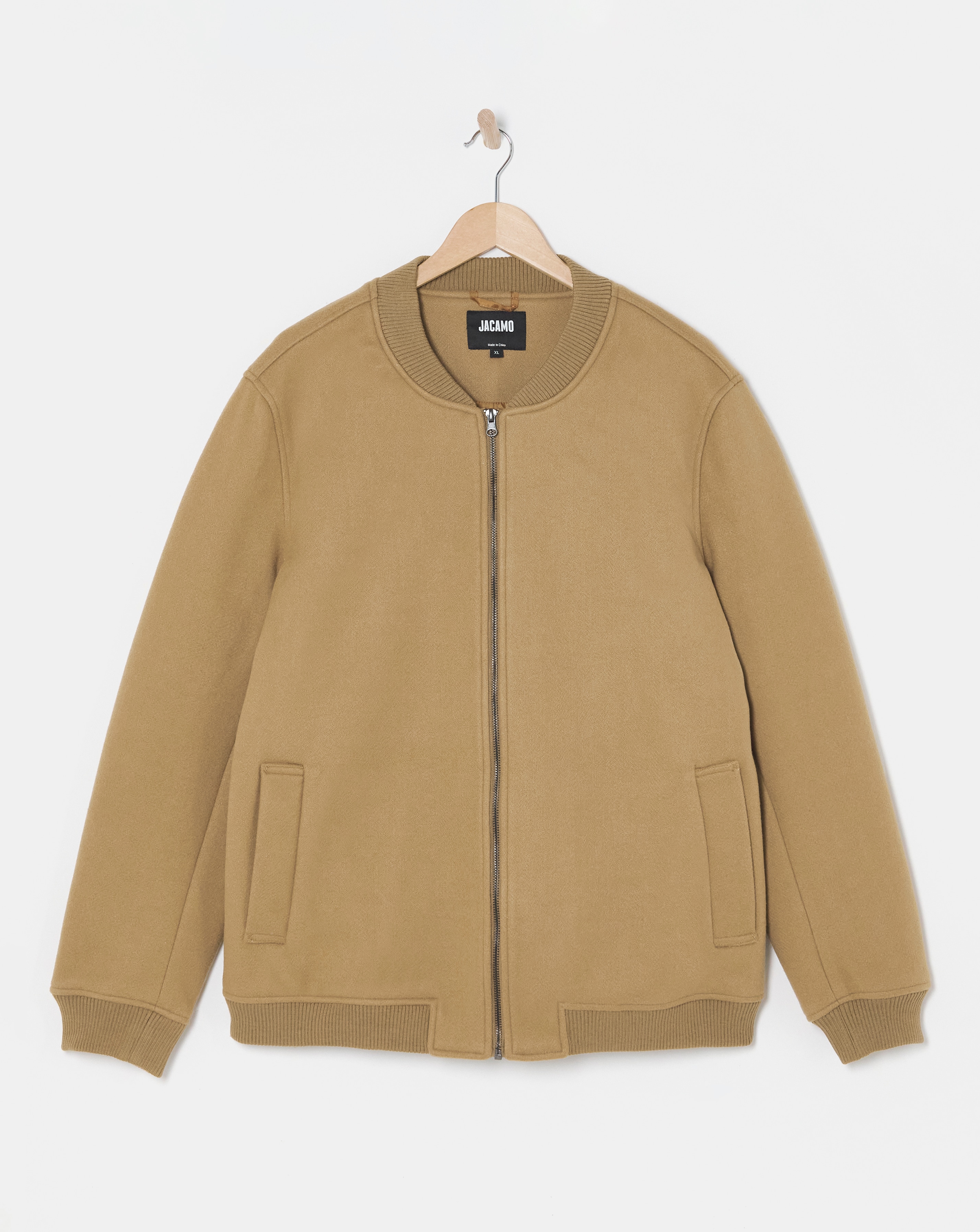 Faux Wool Bomber Jacket