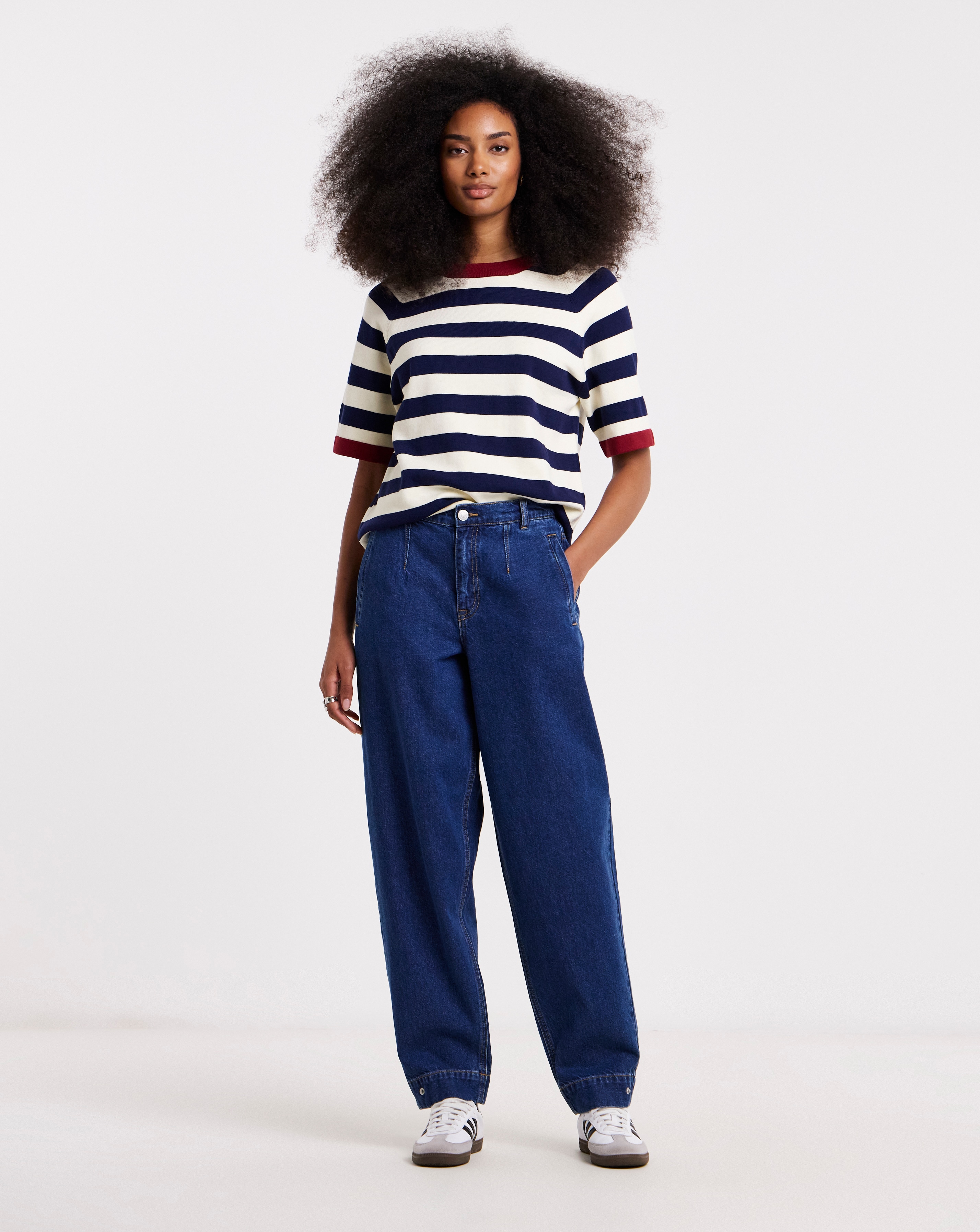 Simply Be Popper Detail Peg Leg Jean