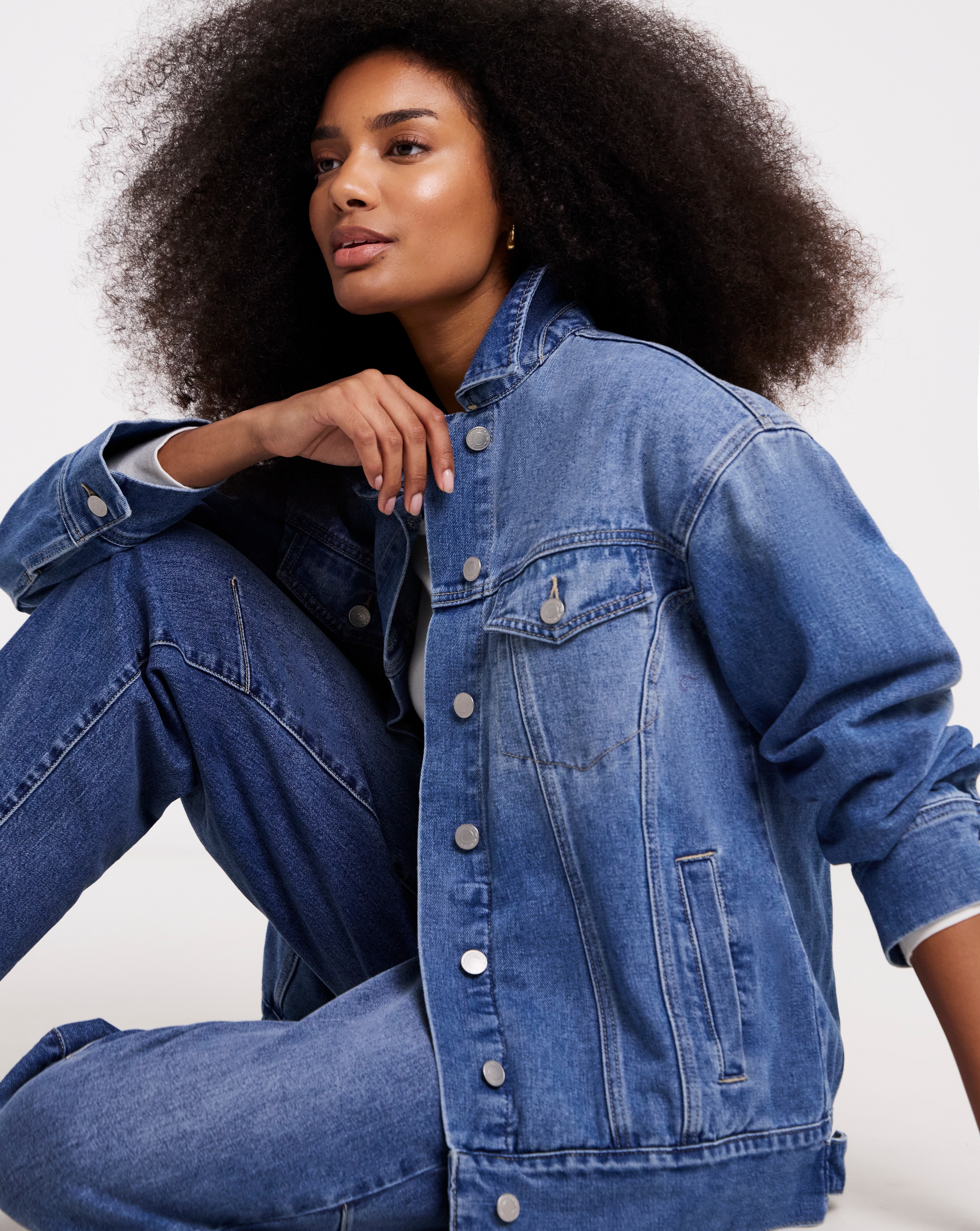 Simply Be Mid Blue Boyfriend Jacket