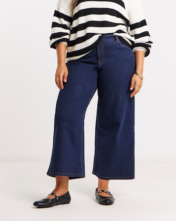 Indigo 24/7 Crop Wide Leg Jeans