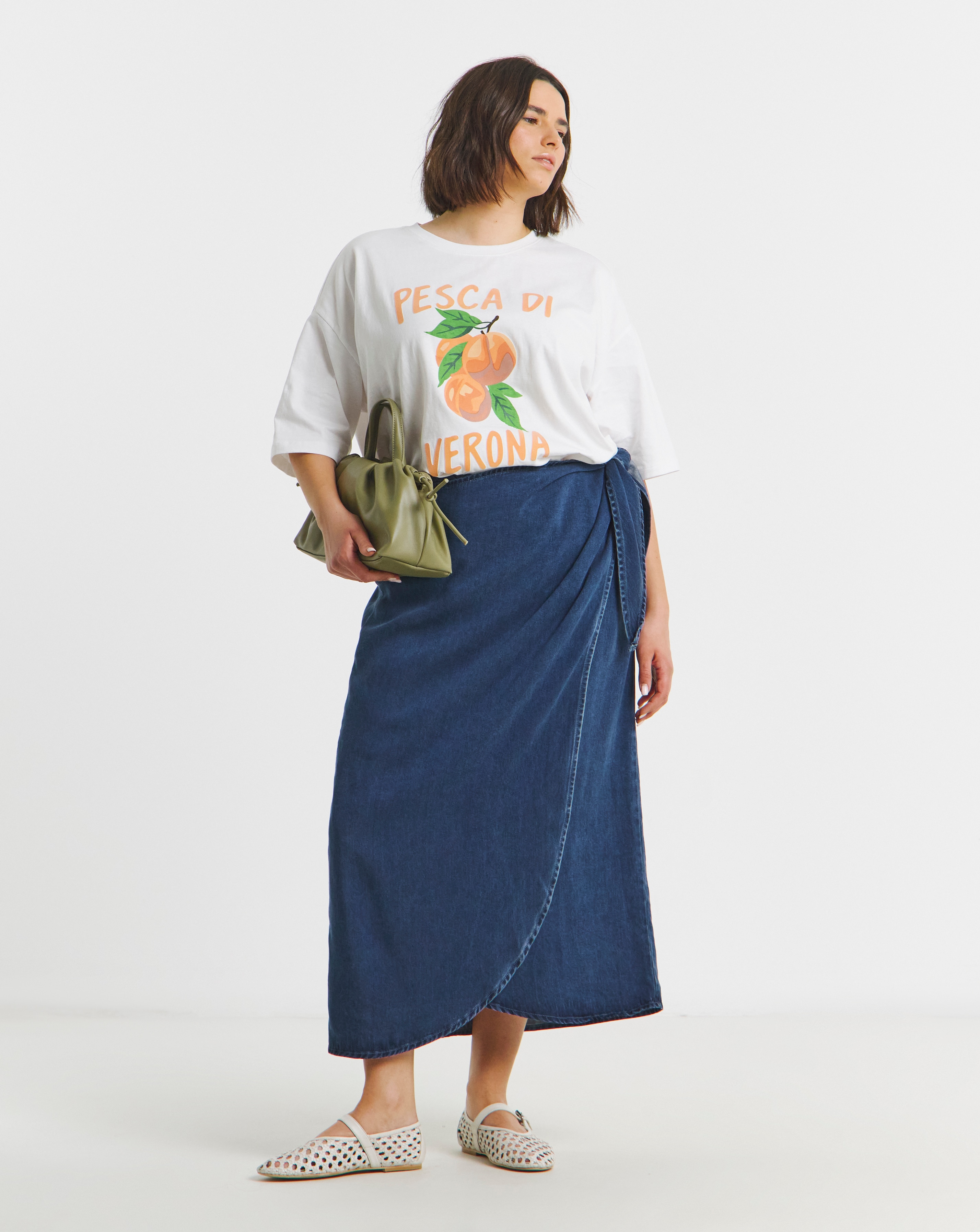 New In - Indigo Denim Wrap Skirt