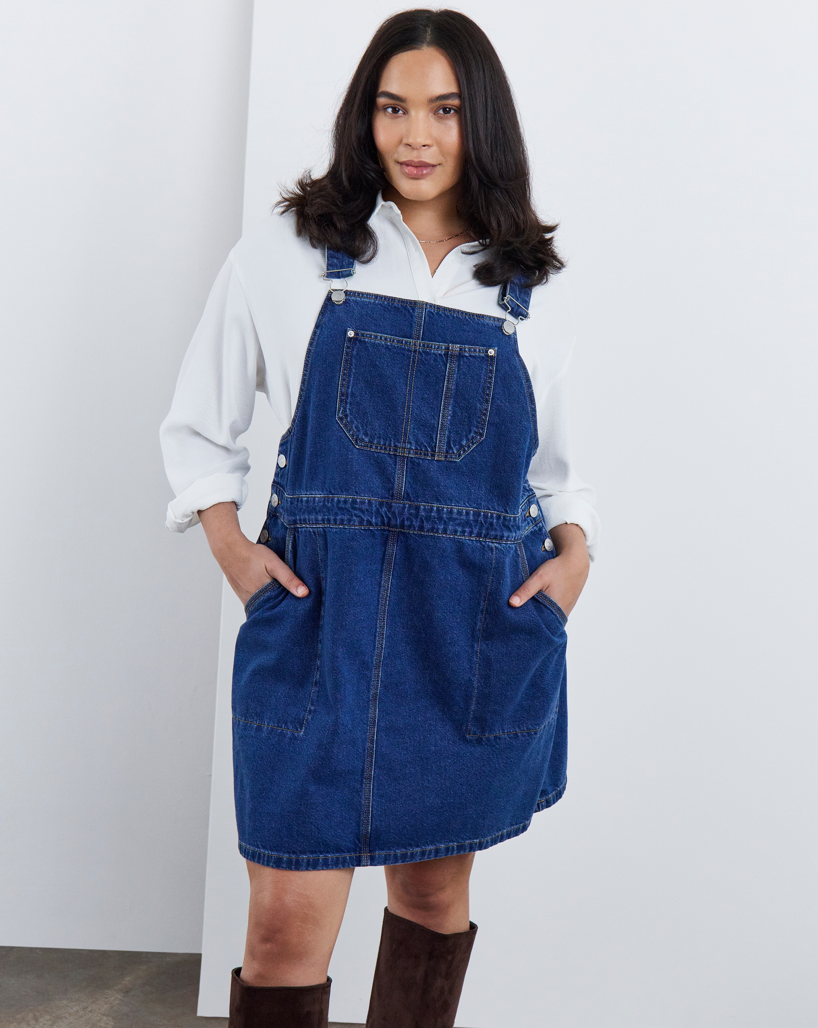 denim pinafore dress uk Vintage Dresses detail: Slit Modest Summer Jumper Dress Color:Maine Red Blue Habesha Dress – Midi dress