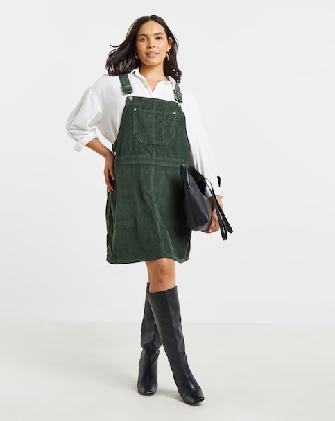 New In - Cord Mini Dungaree Dress