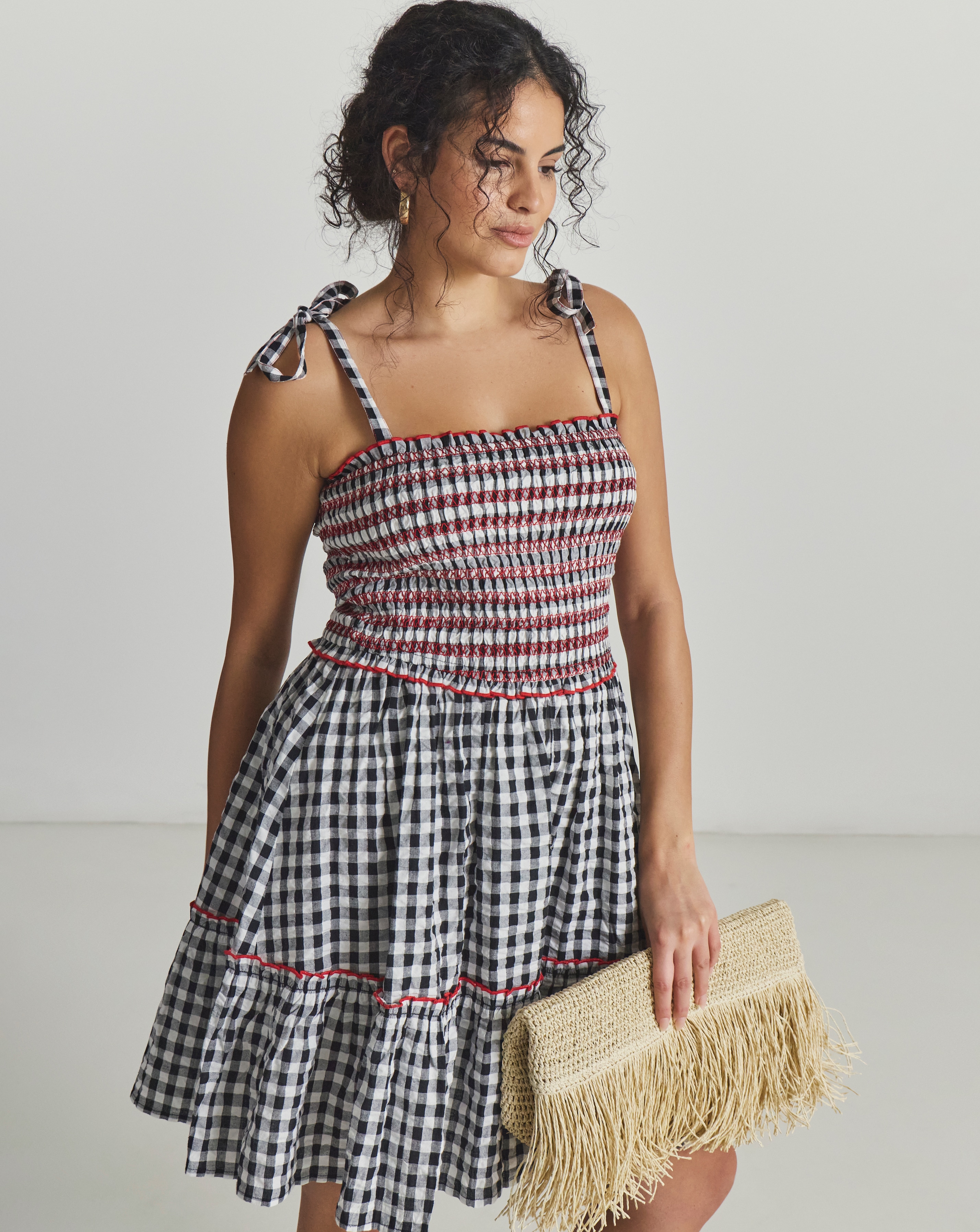 New In - Gingham Mini Beach Dress