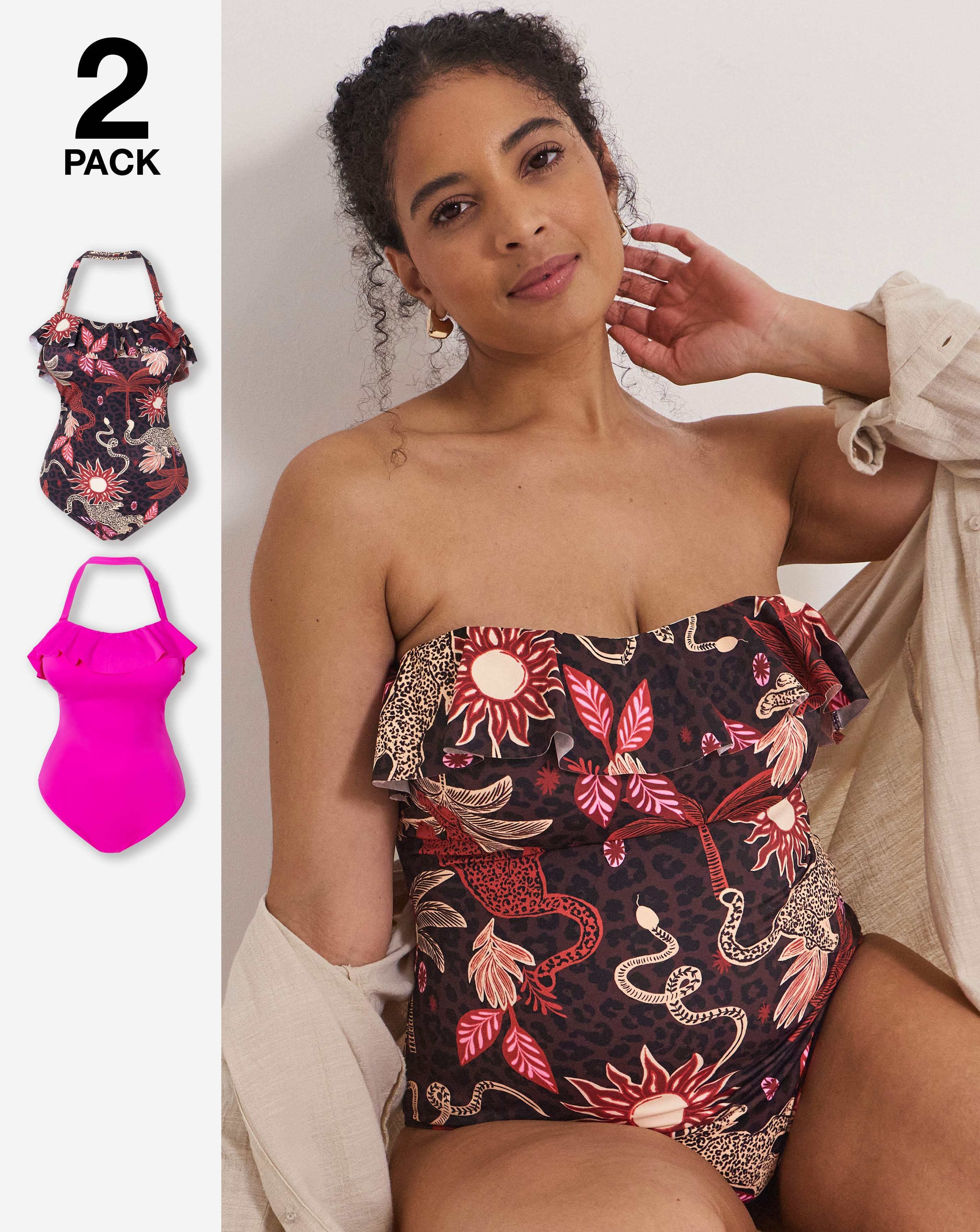 Simply Be Value 2 Pack Swimsuits