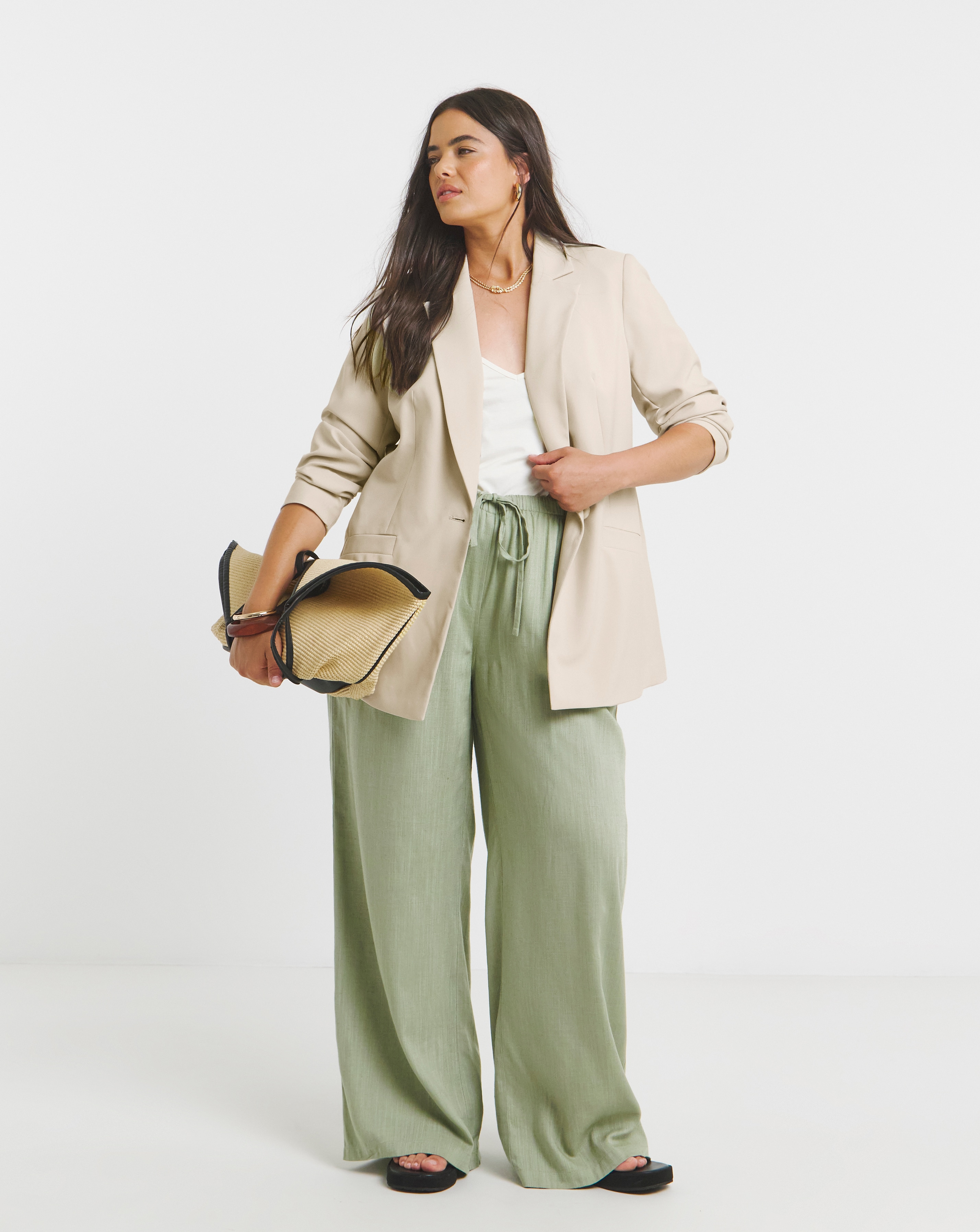 Neutral Single Breasted Blazer