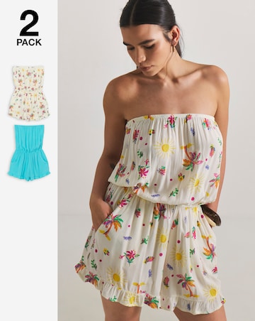Value 2 Pack Bandeau Beach Playsuits