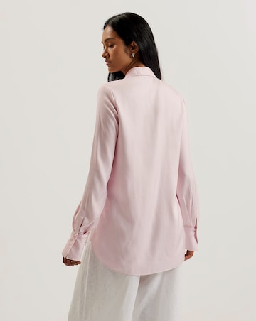 Ted Baker Danube Printed Longline Shirt With Pocket