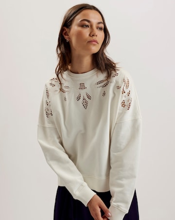 Ted Baker Rondha Embroidered Cut Out Sweatshirt
