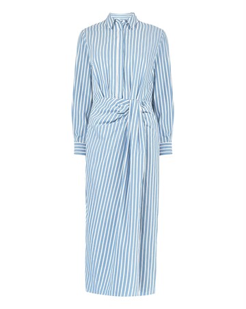 Ro&Zo Ruched Striped Shirt Dress
