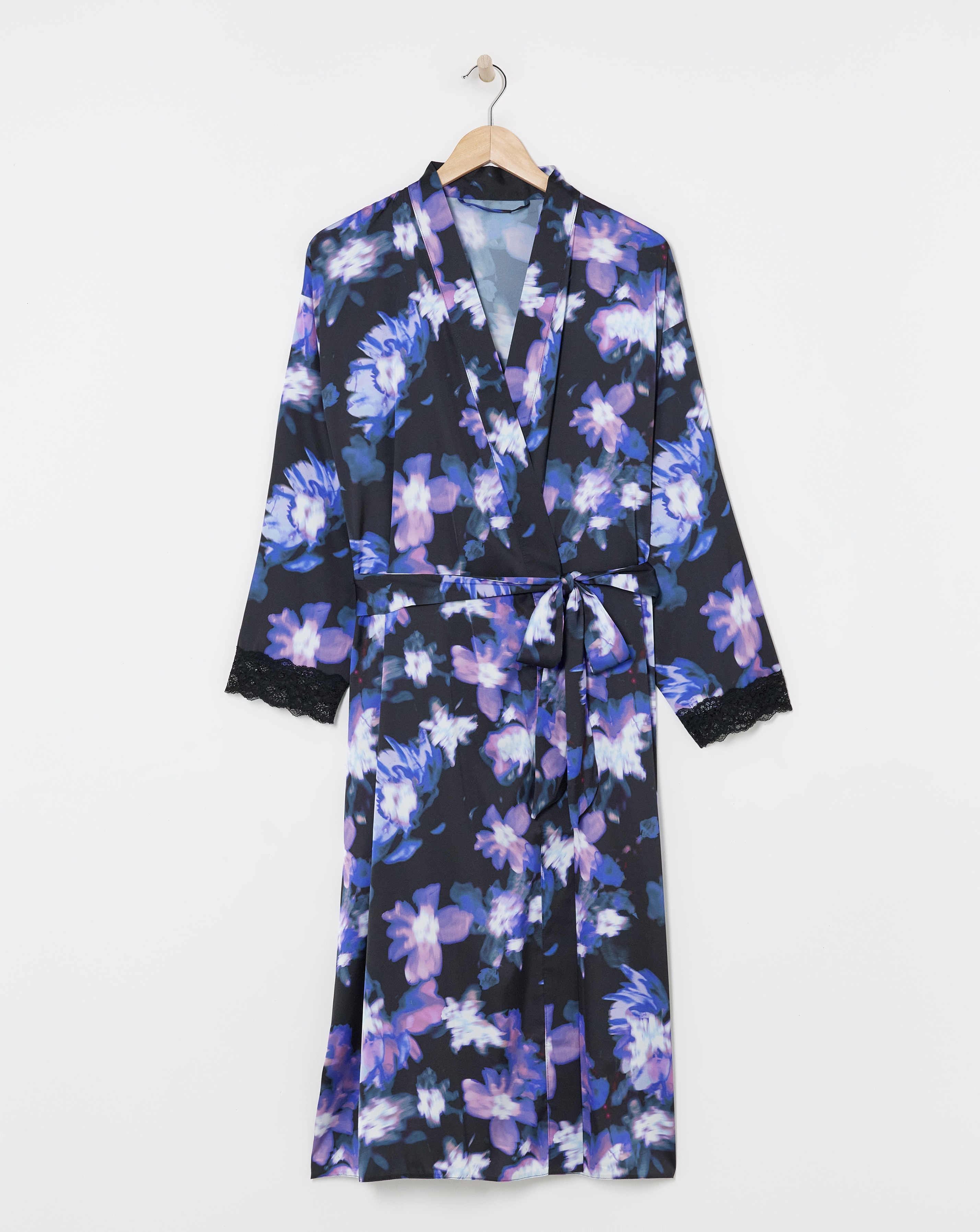 Figleaves Stretch Satin Kimono Gown