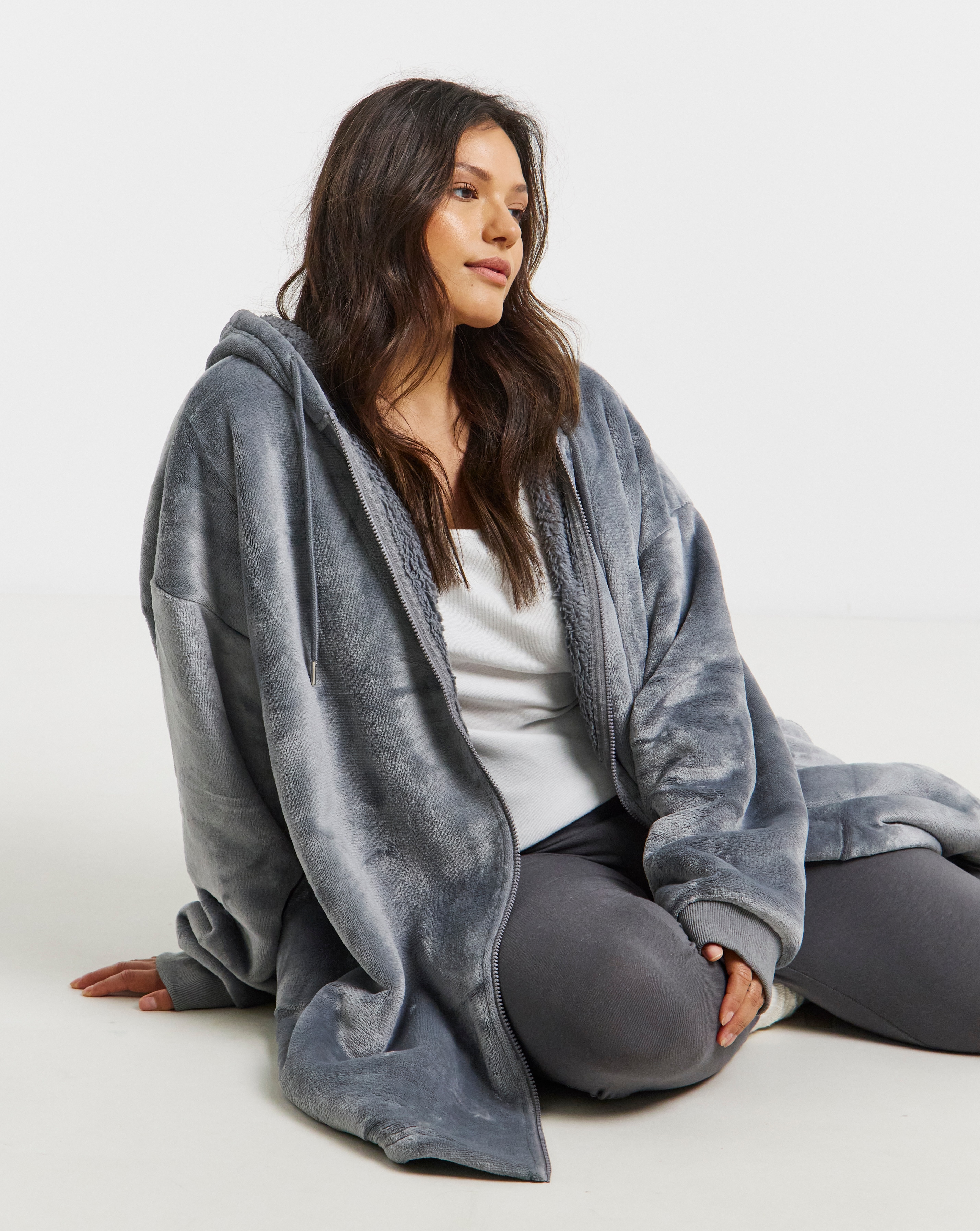 Pretty Secrets Zip Through Hooded Dress