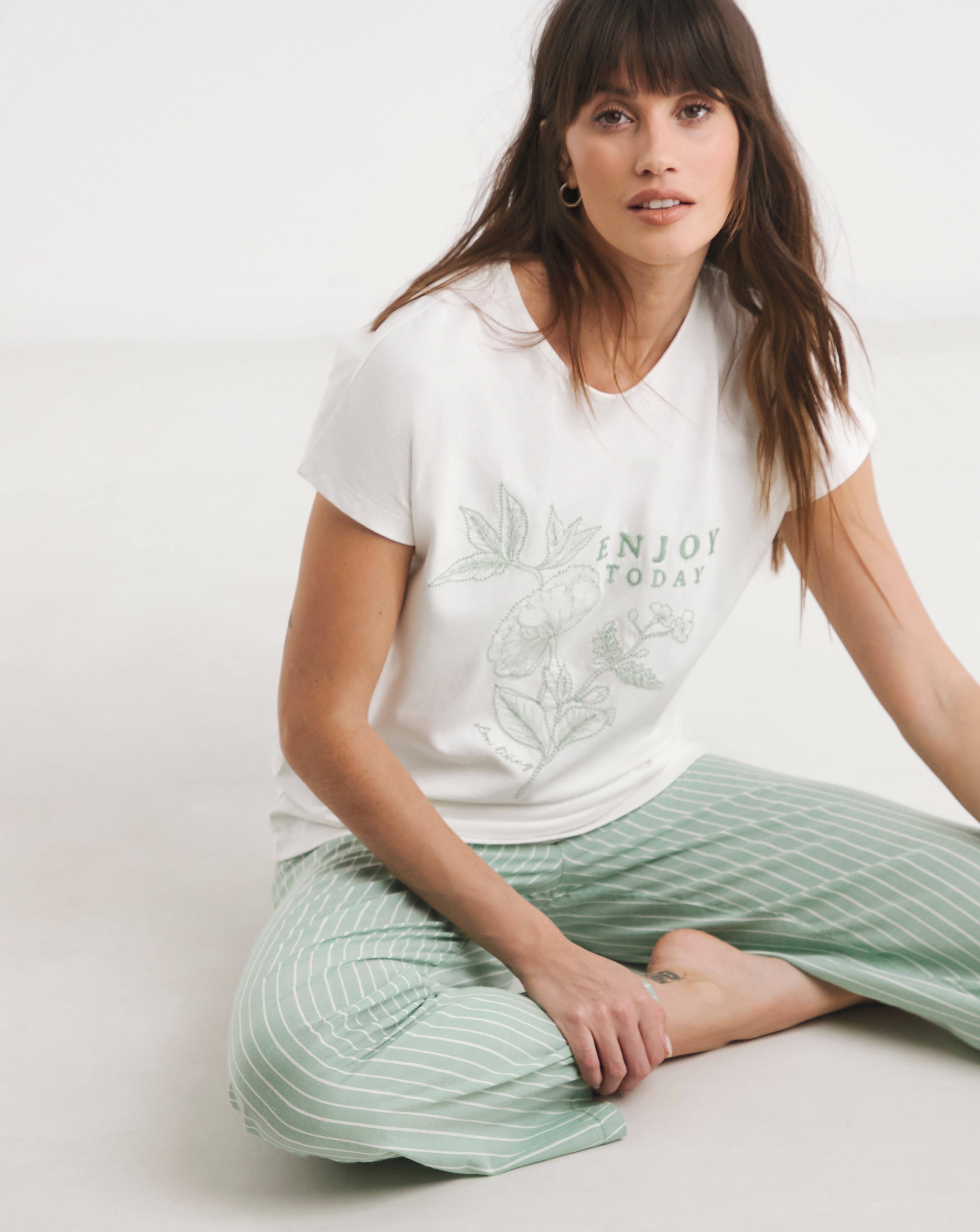 Stripe Print Pyjama Set