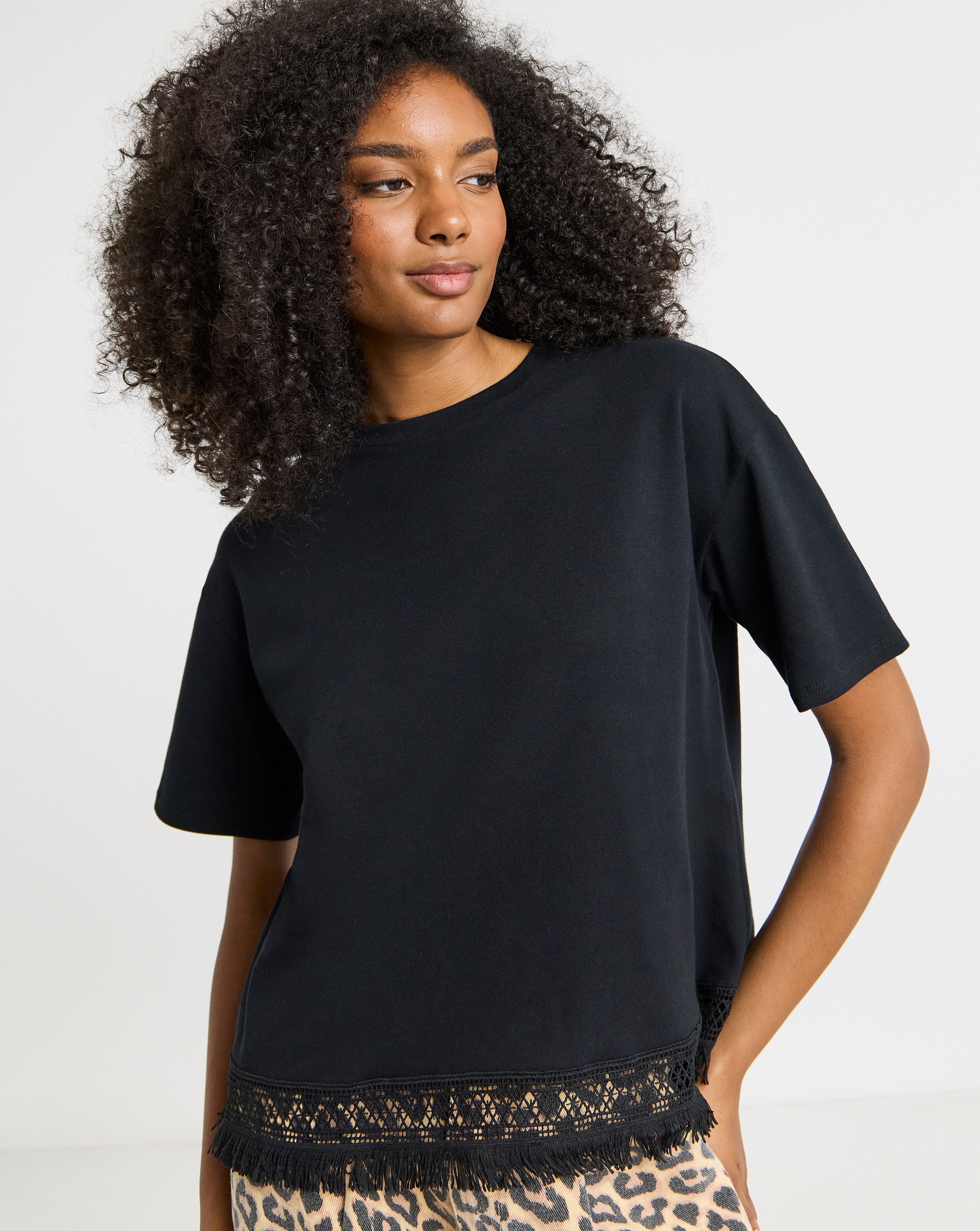 Simply Be Fringing Hem T-Shirt