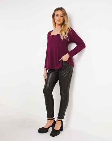 Plum Supersoft Sweetheart Neck Top