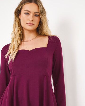 Plum Supersoft Sweetheart Neck Top