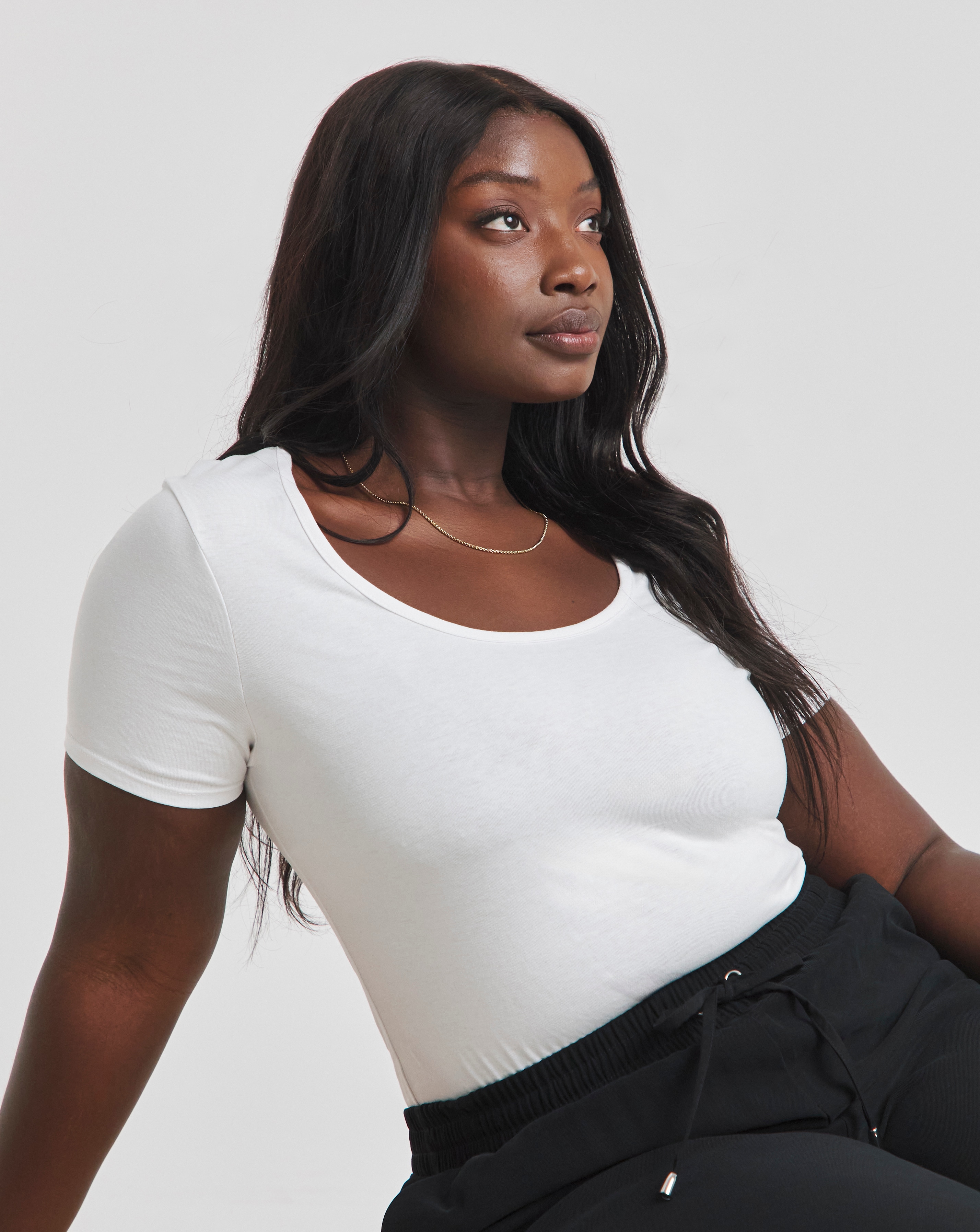 Simply Be White Short Sleeve Bodysuit