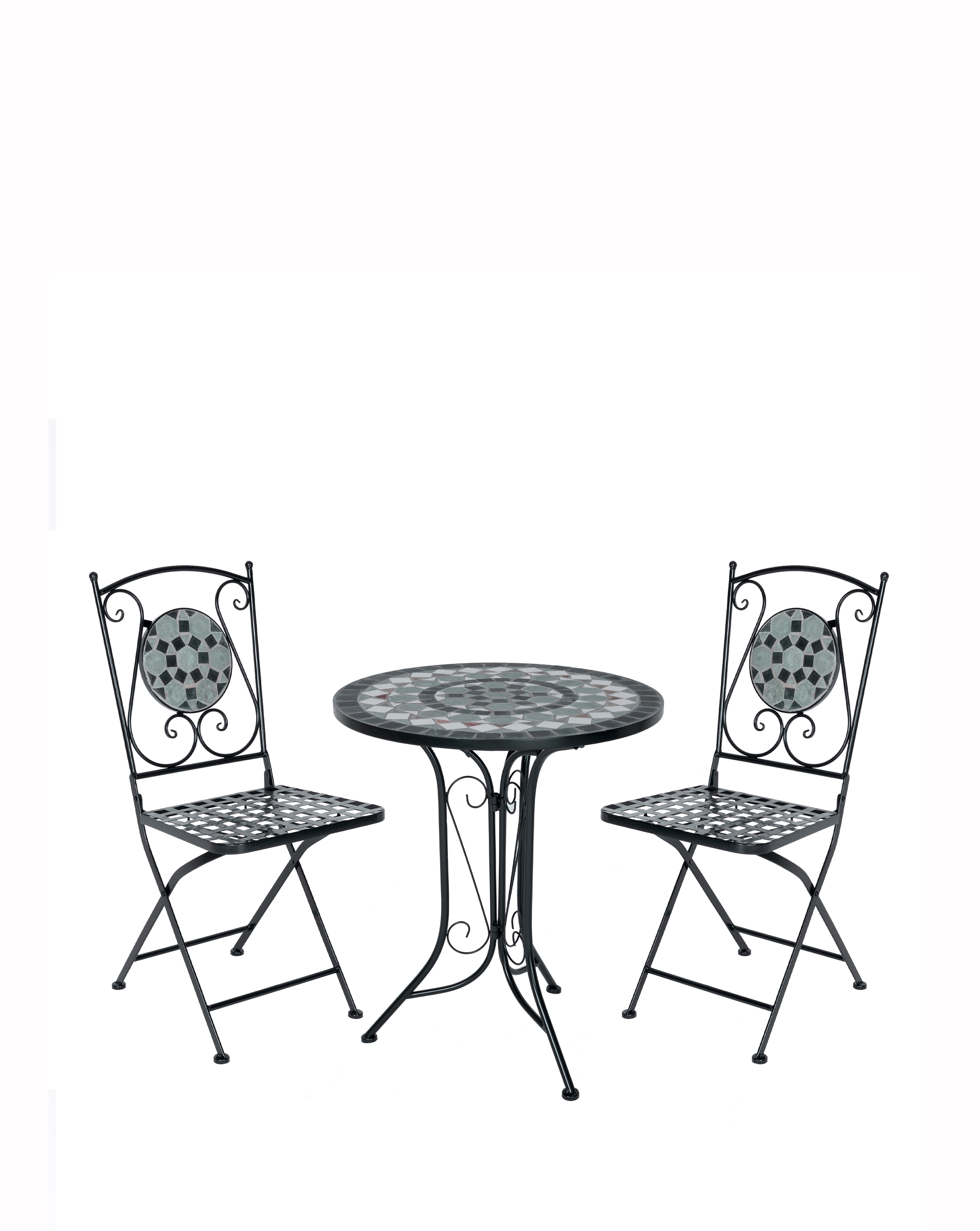 Charles Bentley Mosaic Bistro Set - Blue