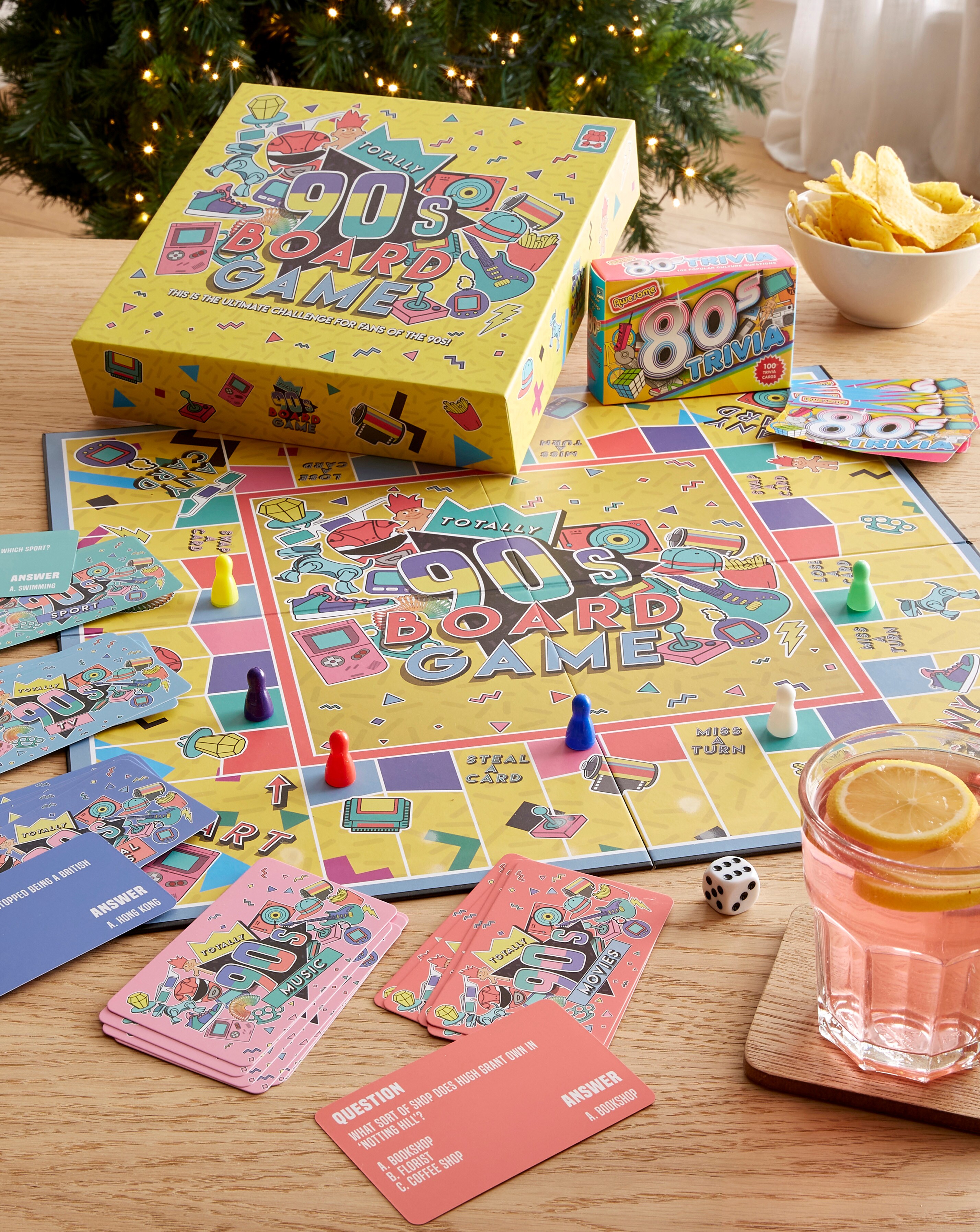 90s Board Game and 80s Trivia Cards