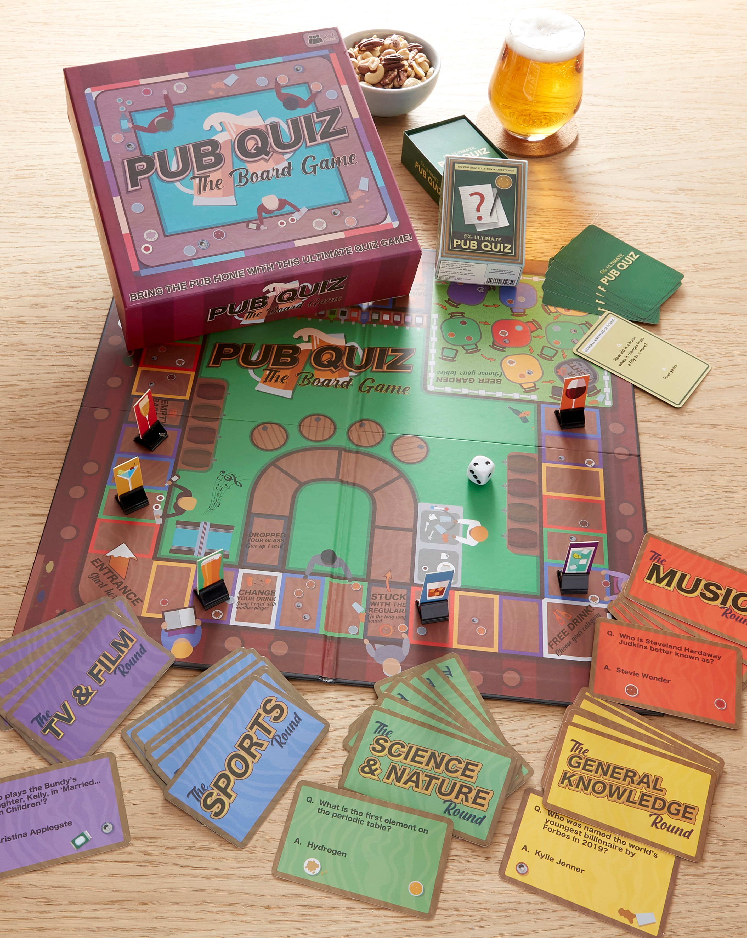 Pub Quiz Board Game and Trivia Cards