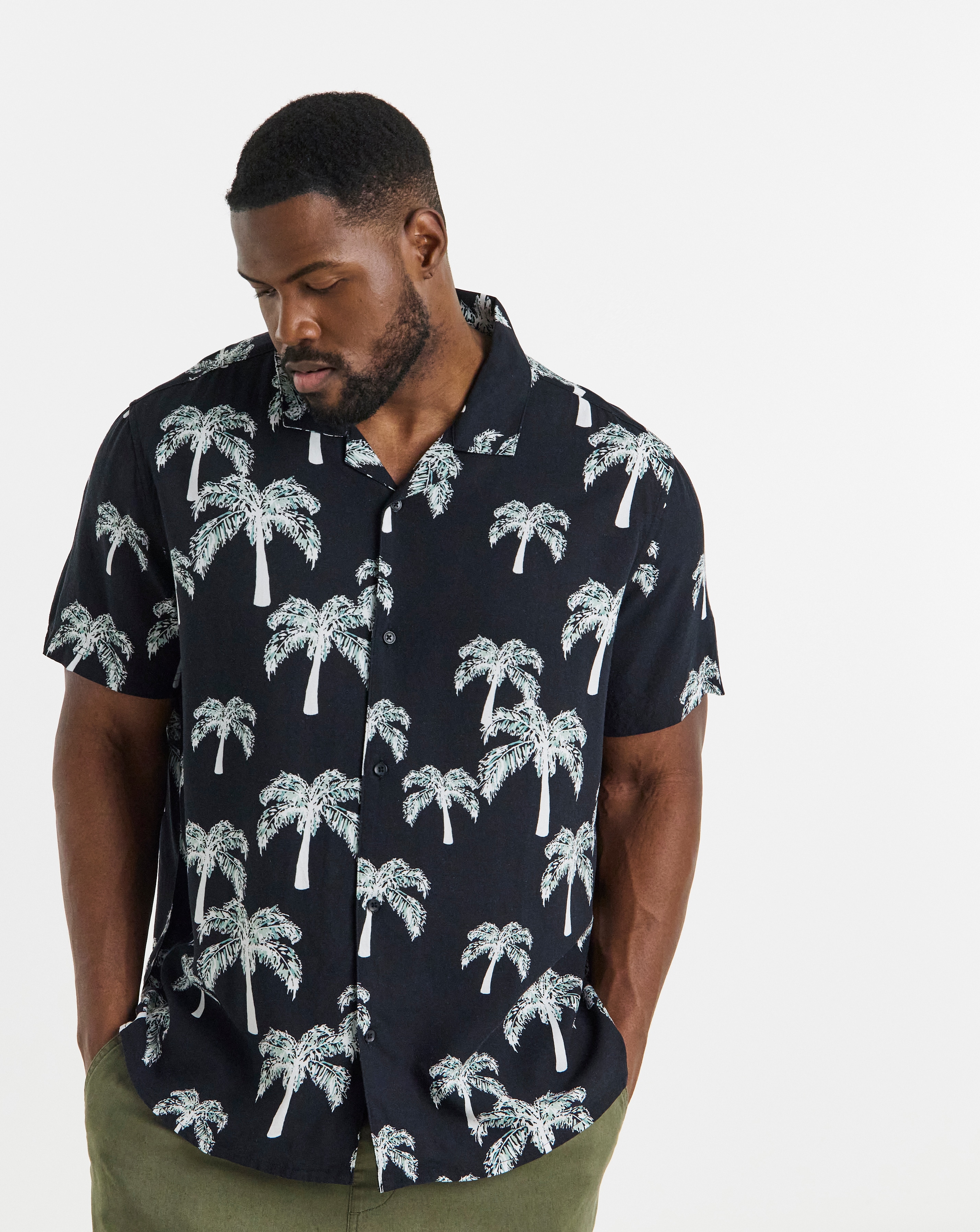 New In - Mono Palm Print Co-ord Shirt