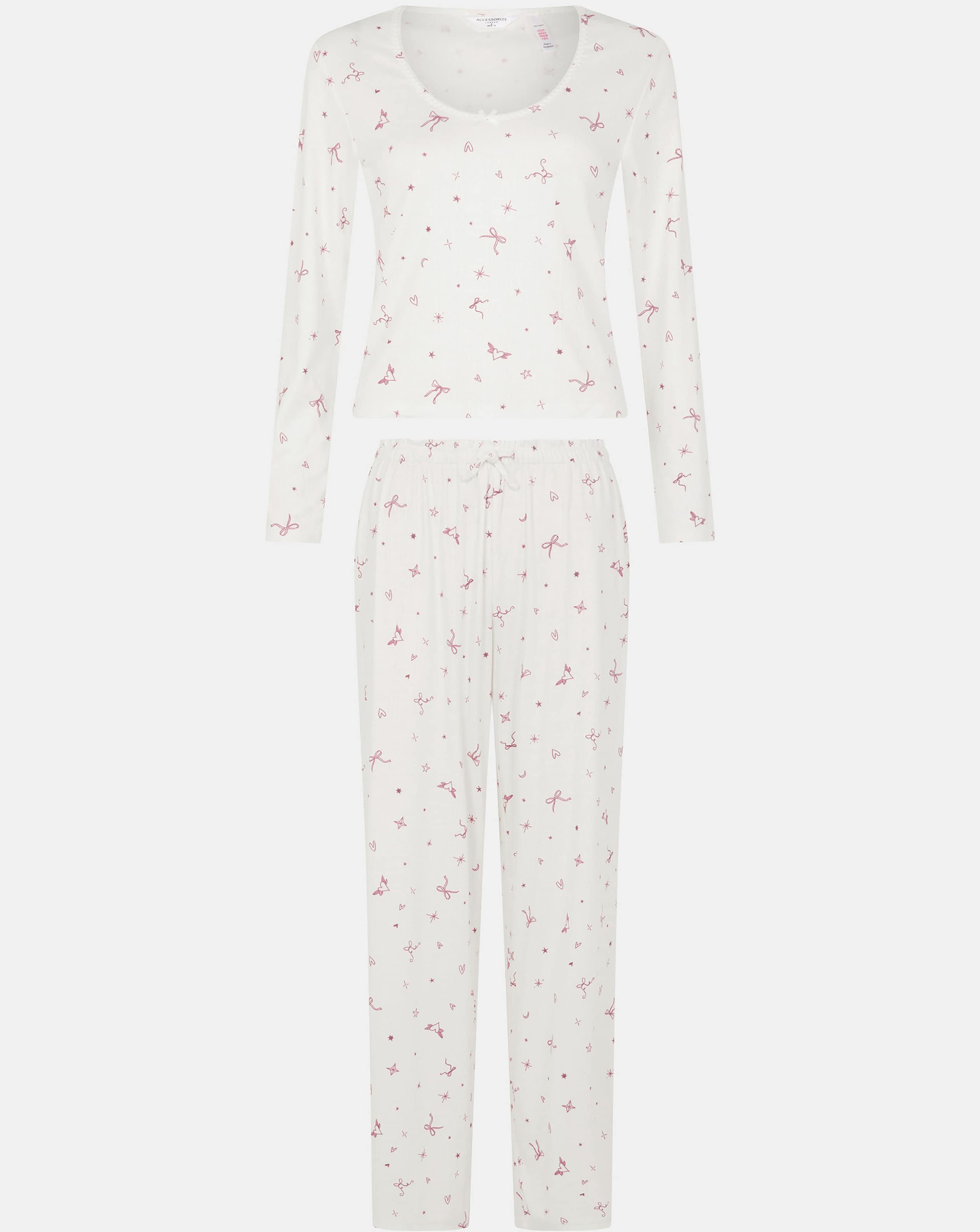 Accessorize Printed Pointelle Pyjama Set