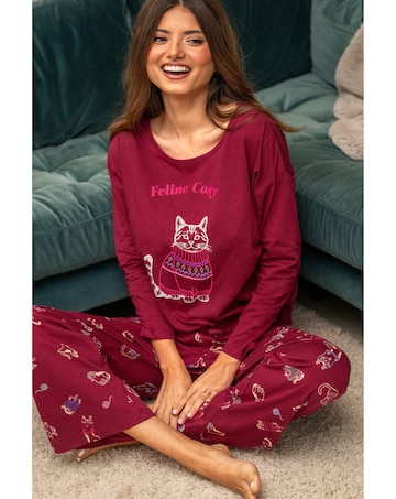 Pour Moi Cotton Long Sleeve Wide Leg Trouser Pyjama Set