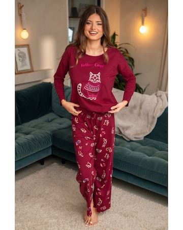 Pour Moi Cotton Long Sleeve Wide Leg Trouser Pyjama Set
