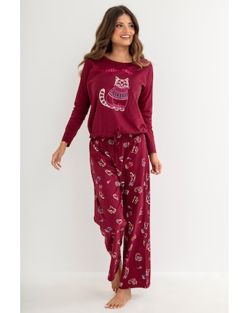 Pour Moi Cotton Long Sleeve Wide Leg Trouser Pyjama Set