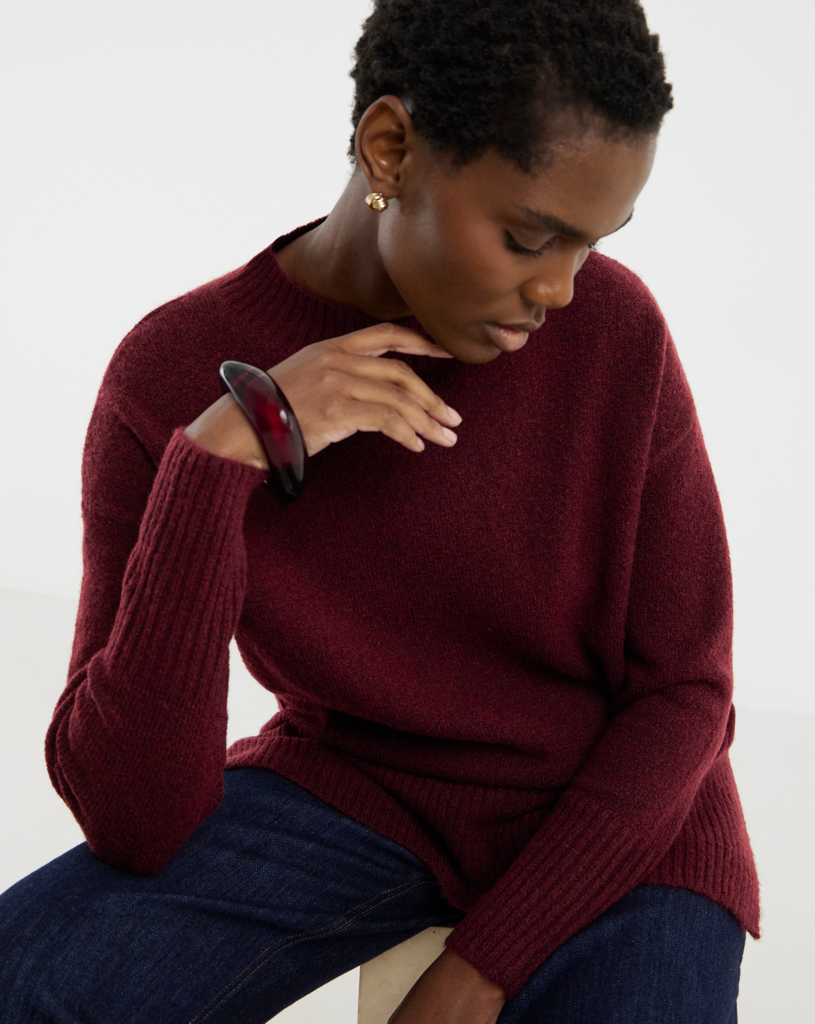 SPONGE HIGH NECK DEEP TRIM TUNIC