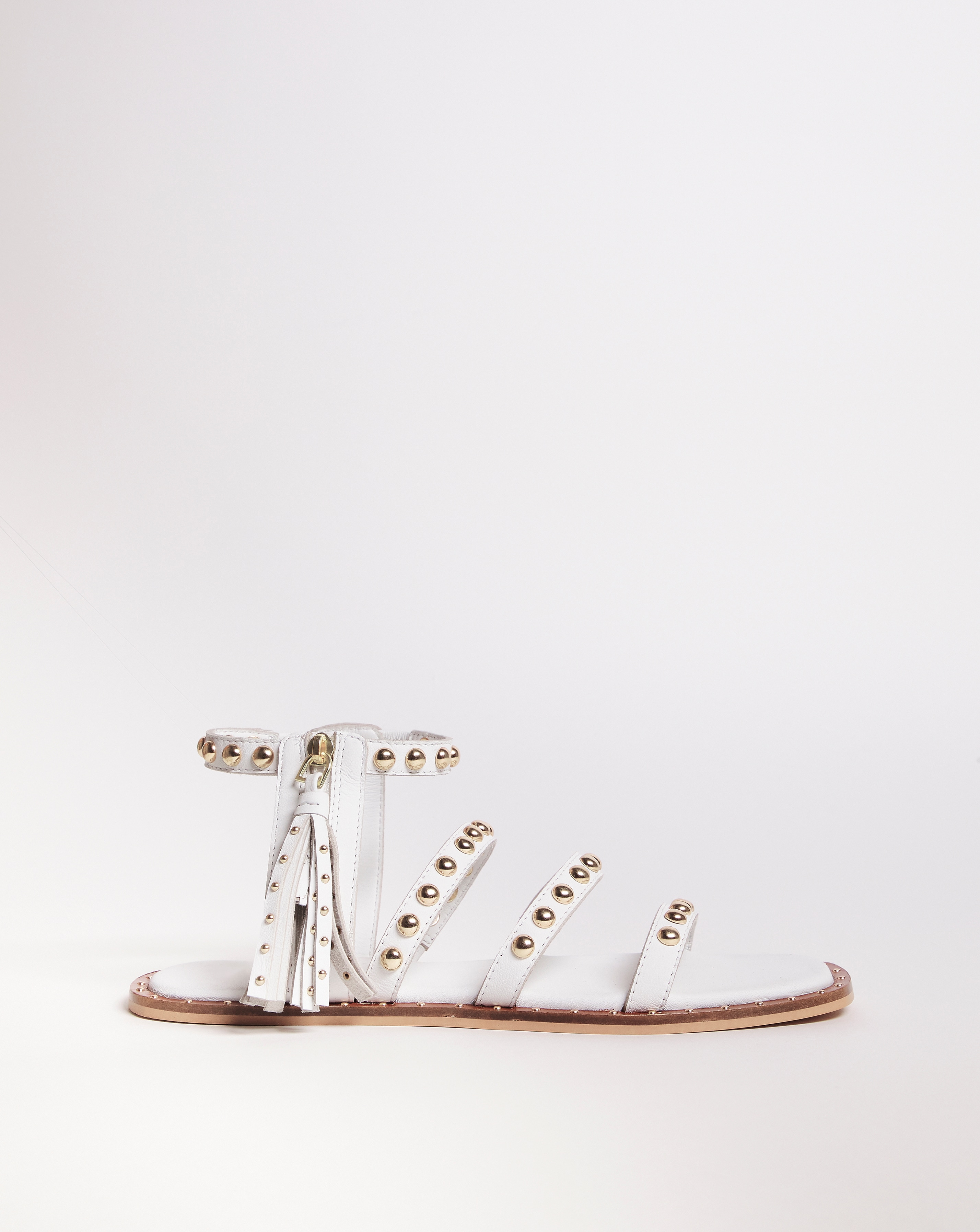 Leather Sandal with Tassle Detail E Fit