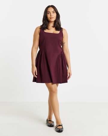 Simply Be Burgundy Seam Detail Dress