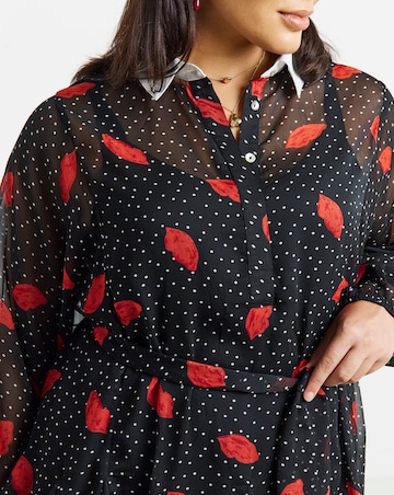 Simply Be Lips Print Shirt Dress