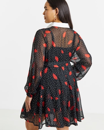 Simply Be Lips Print Shirt Dress