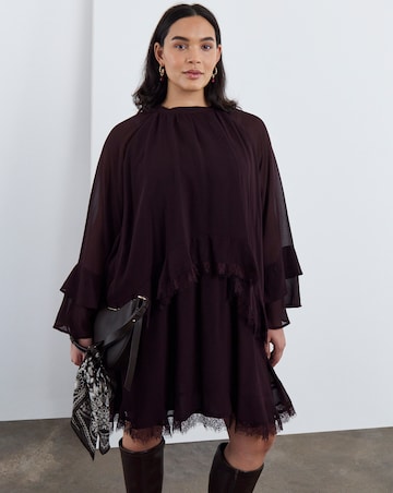 Simply Be Chocolate Lace Skater Dress