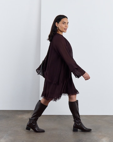 Simply Be Chocolate Lace Skater Dress