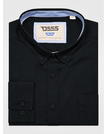 D555 Richard-BLACK Basic Oxford Long Sleeve Shirt