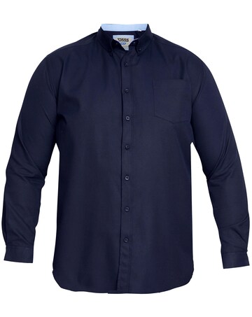 D555 Big & Tall Richard L/S Button Down Oxford Shirt with Chest Pocket - Navy