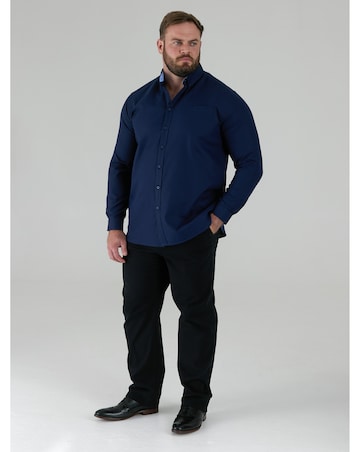 D555 Richard-NAVY Basic Oxford Long Sleeve Shirt
