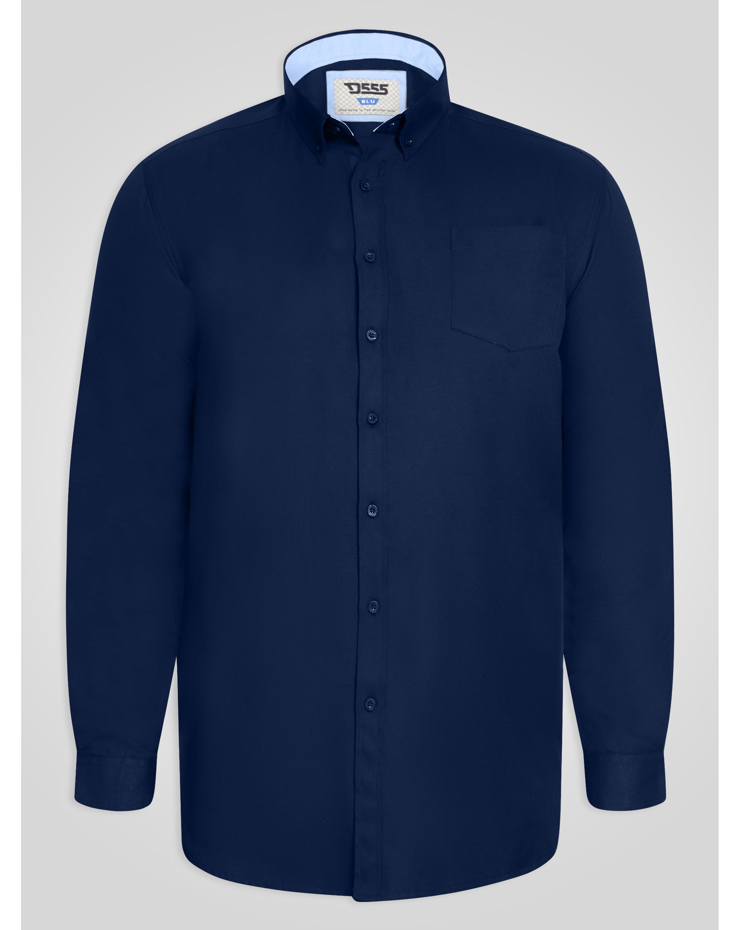 D555 NAVY Oxford Long Sleeve Shirt