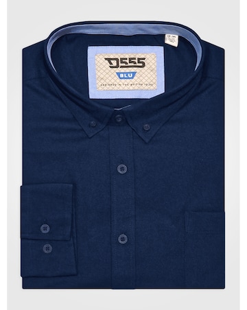 D555 Richard-NAVY Basic Oxford Long Sleeve Shirt