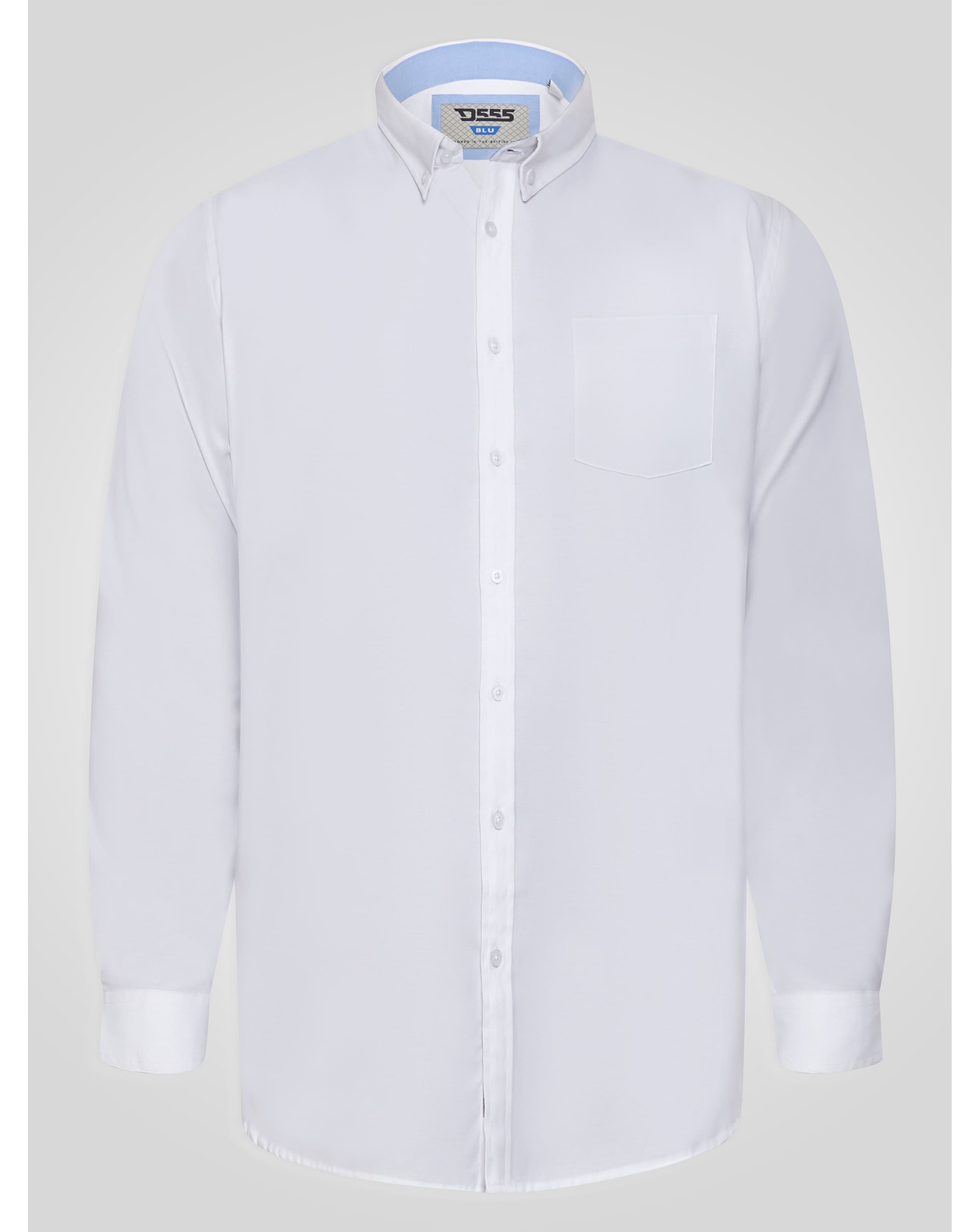 D555 WHITE Oxford Long Sleeve Shirt