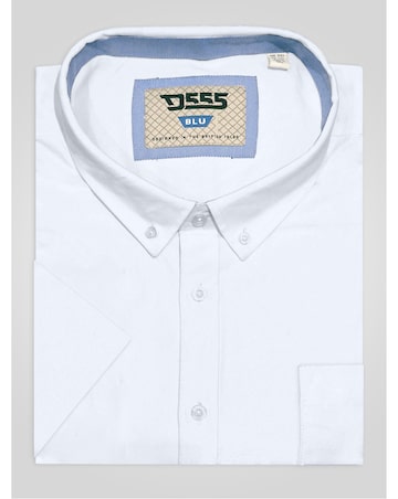 D555 James-WHITE Basic Oxford Short Sleeve Shirt