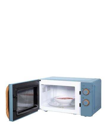 Russell Hobbs 17 Litre Blue Manual Microwave Wood Effect