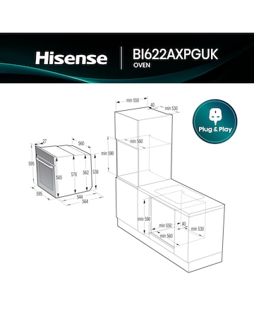 Hisense Hi2 Built In Electric Plug & Play Oven - Stainless Steel