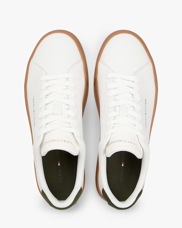 Tommy Hilfiger Leather Court - Ecru/Green