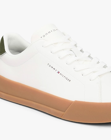 Tommy Hilfiger Leather Court - Ecru/Green