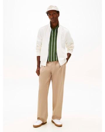 Tommy Hilfiger Leather Court - Ecru/Green