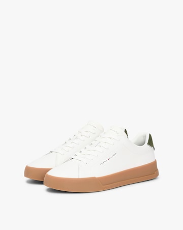 Tommy Hilfiger Leather Court - Ecru/Green