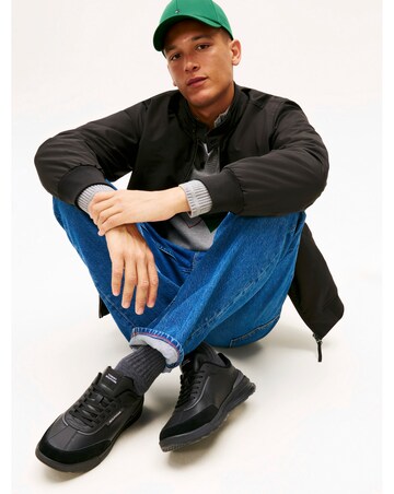 Tommy Hilfiger Leather Mix Retro Runner - Black